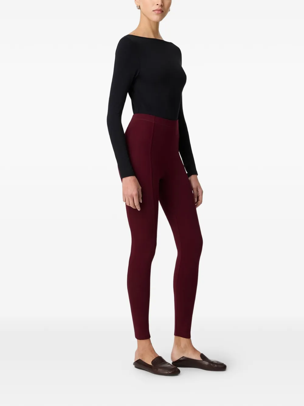 Another Tomorrow Legging met afwerking Rood