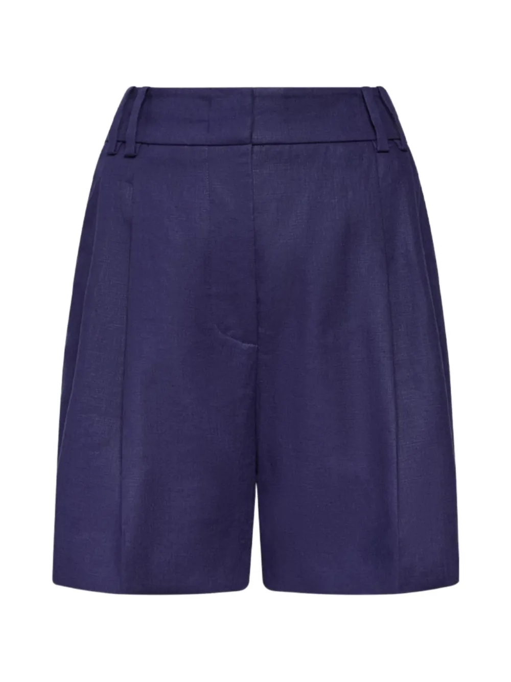 Another Tomorrow pleated linen shorts - Blu