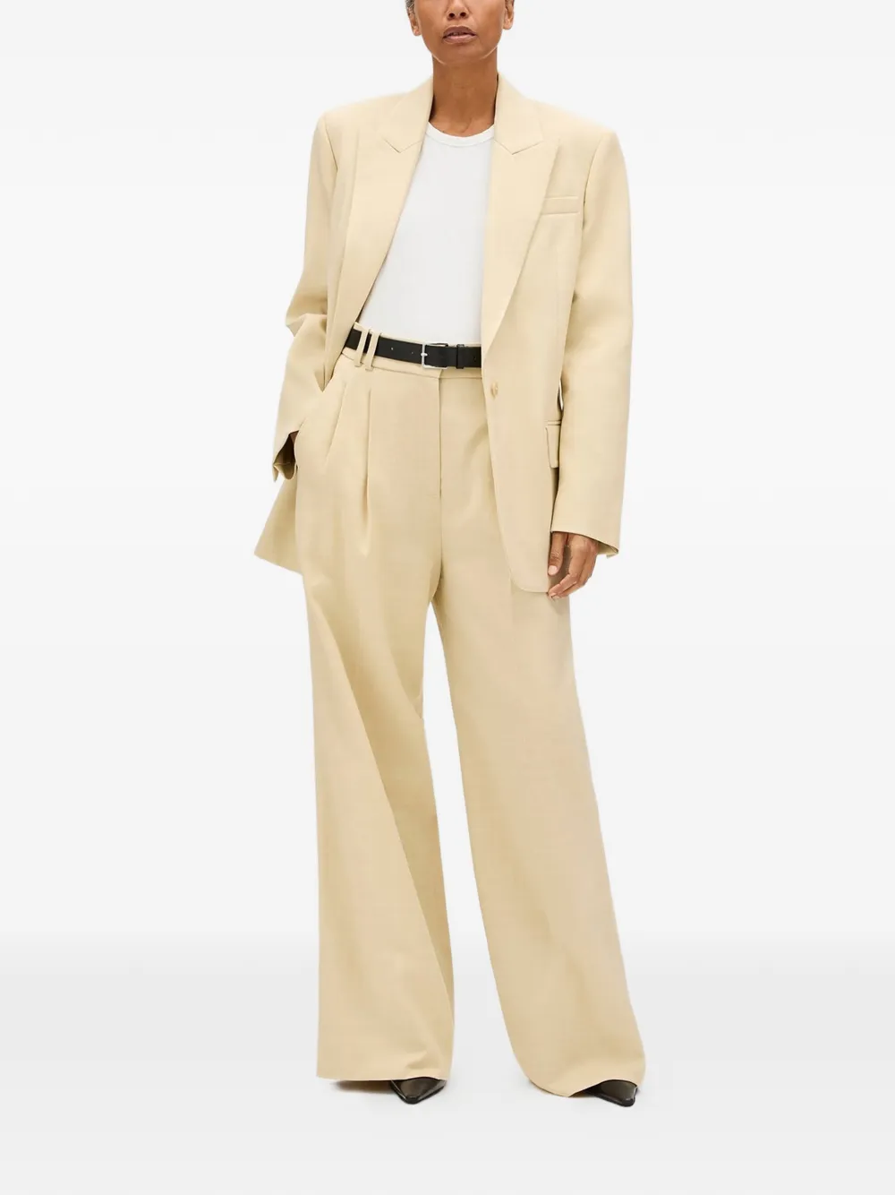 Another Tomorrow Oversized Tailored Blazer in Neutrals, view 2