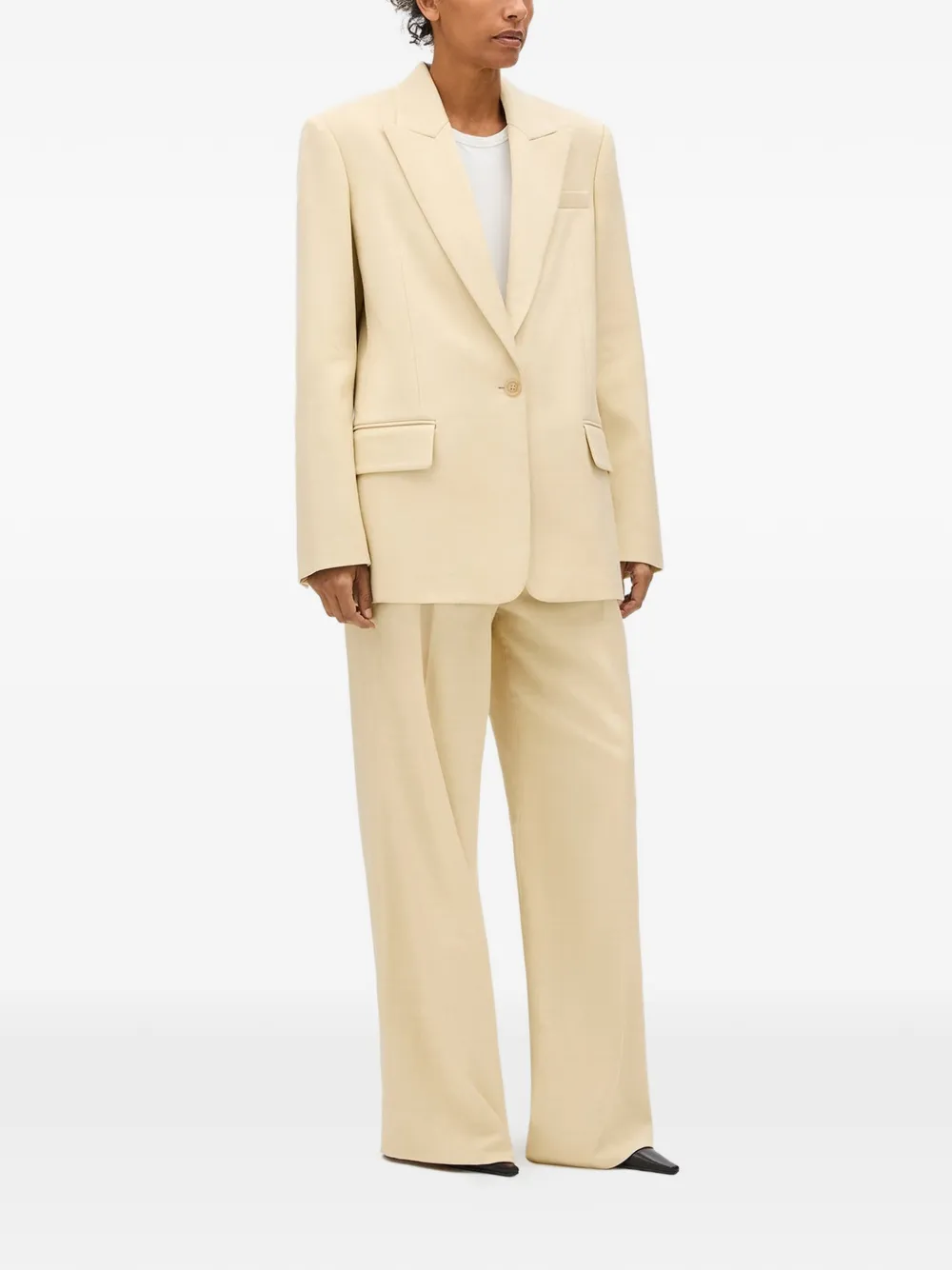 Another Tomorrow Oversized Tailored Blazer in Neutrals, view 3