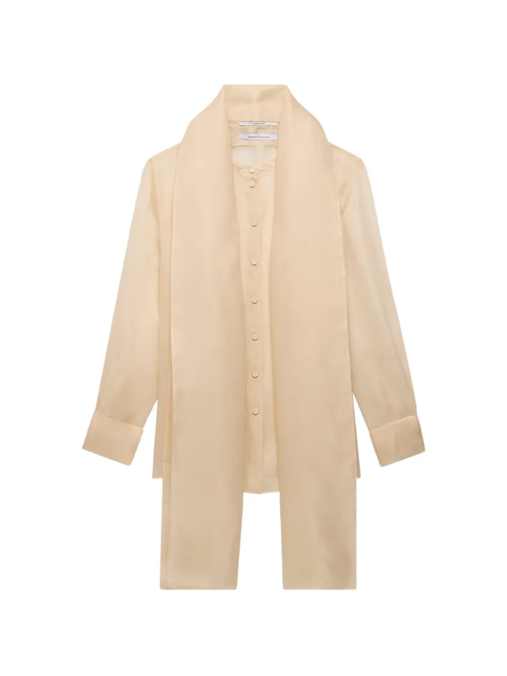 Another Tomorrow scarf-detail shirt - Nude