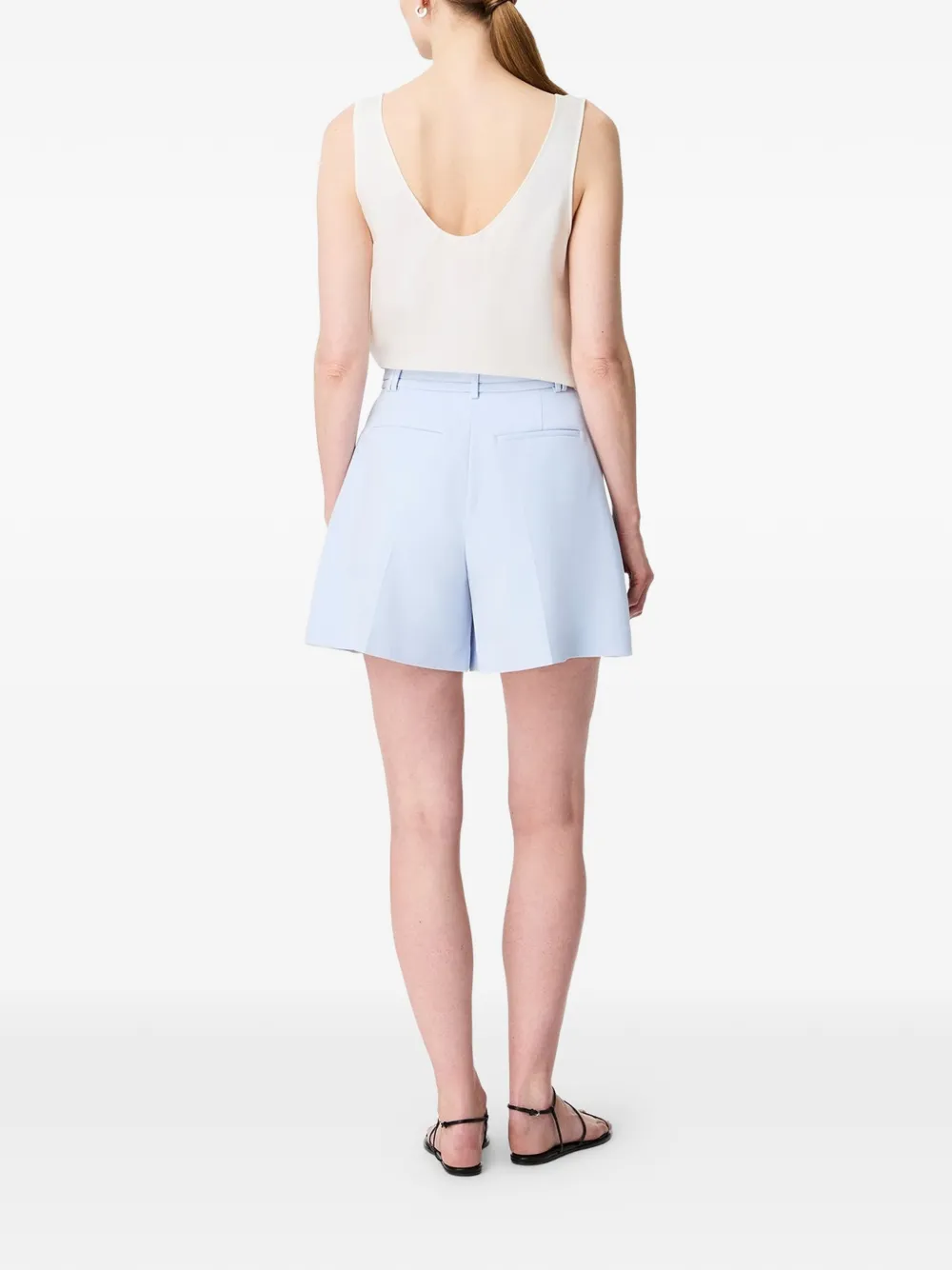 Another Tomorrow Geplooide shorts Blauw