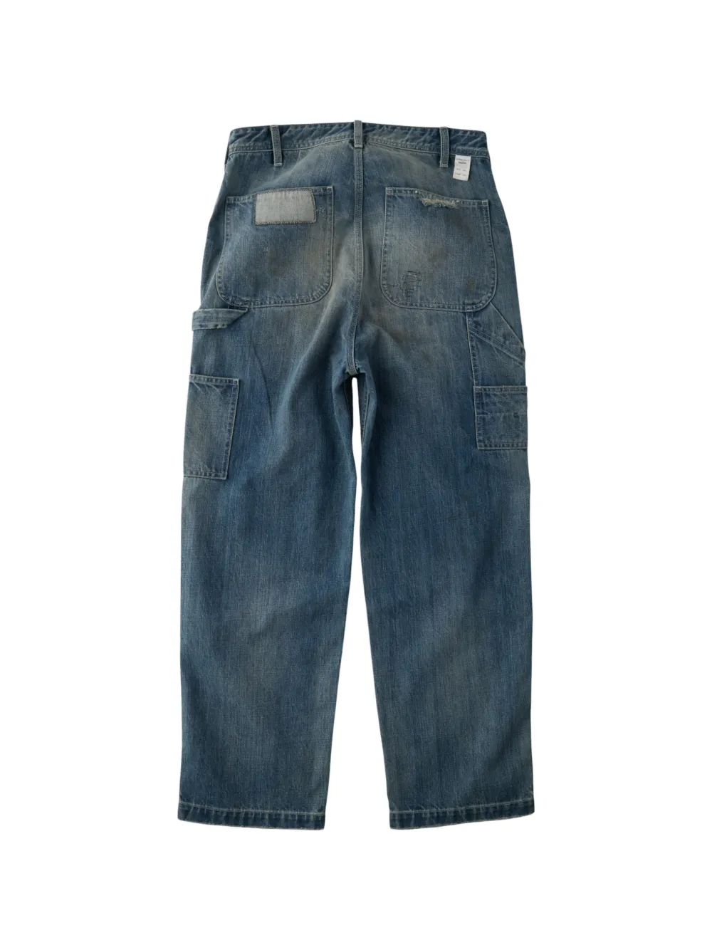  Universal Overall Vaqueros Con Efecto Envejecido Y Diseño Patchwork - Azul 