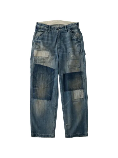 UNIVERSAL OVERALL  patchwork distressed jeans