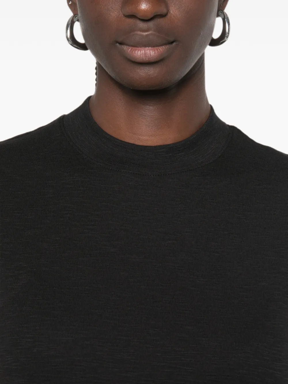 Vince T-shirt met korte mouwen en hoge hals Zwart