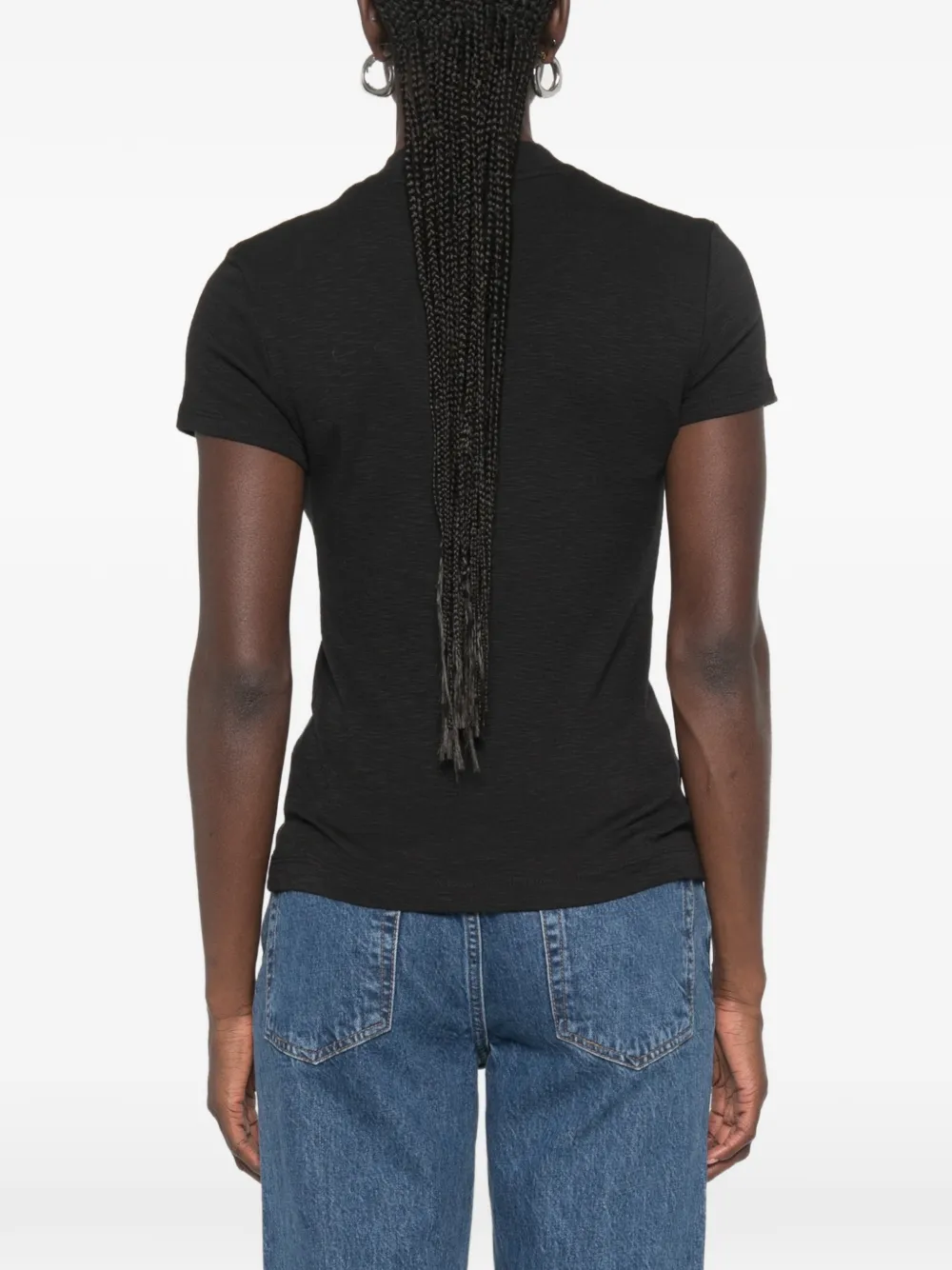 Vince T-shirt met korte mouwen en hoge hals Zwart