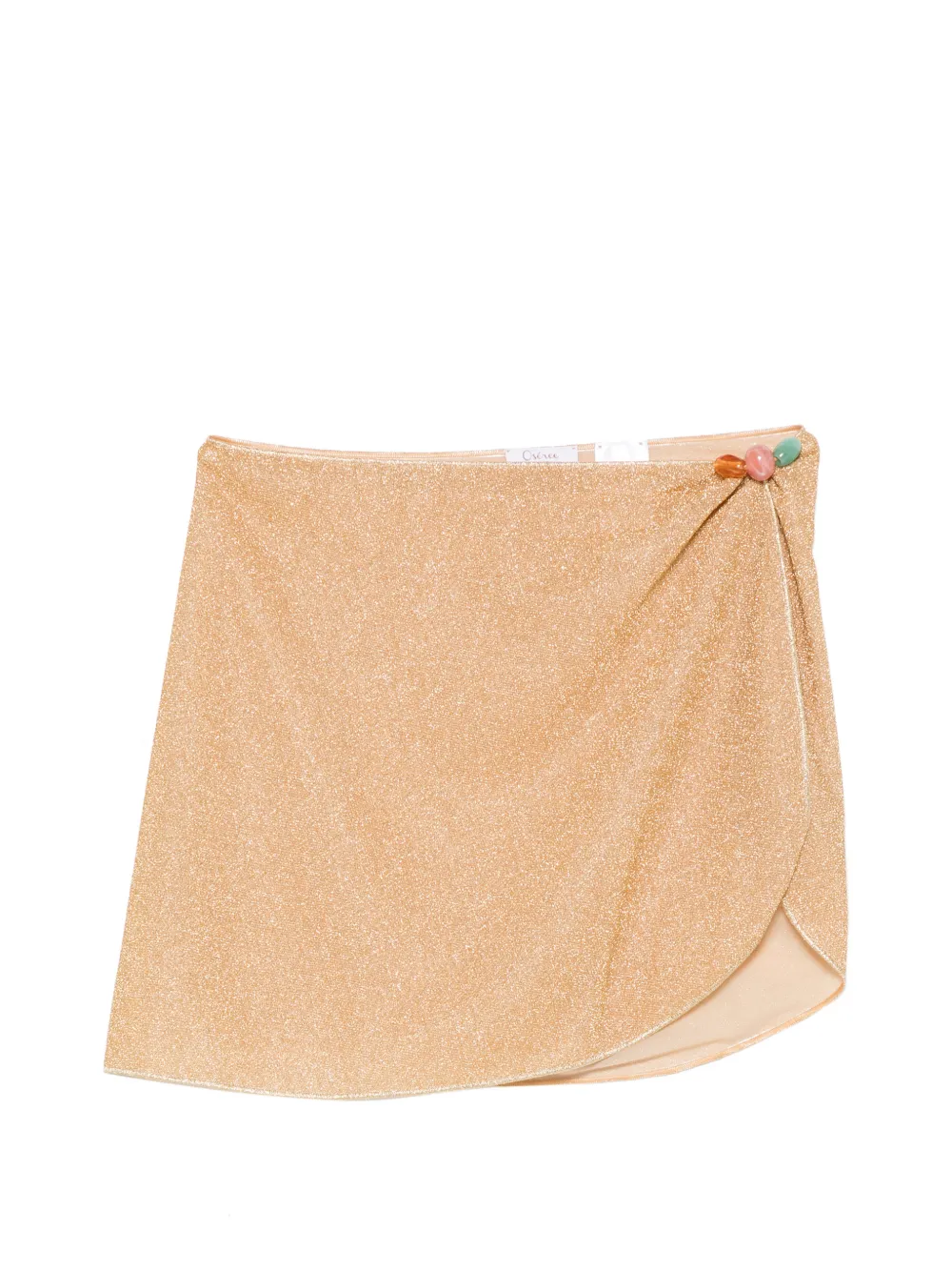 Oseree Bead-embellished Wrap Skirt In Brown