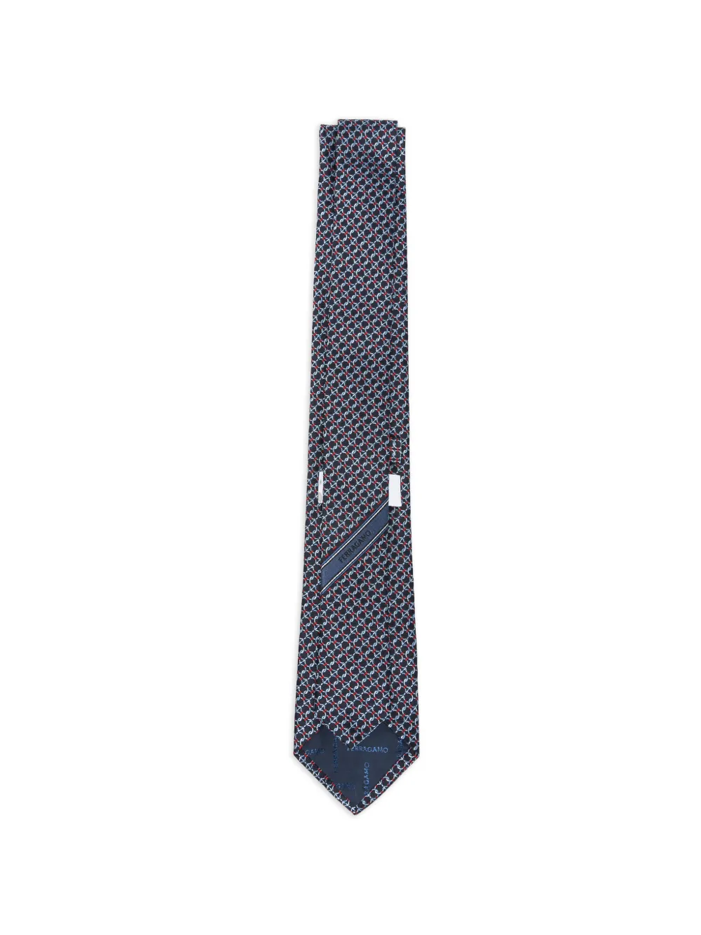 Ferragamo Zijden stropdas met Gancini-patroon Blauw