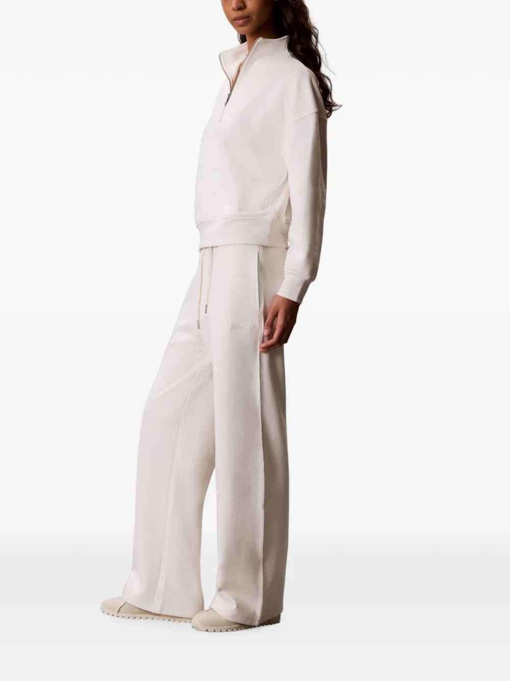 Calvin Klein Trainingsbroek met geborduurd logo en trekkoordtaille Wit
