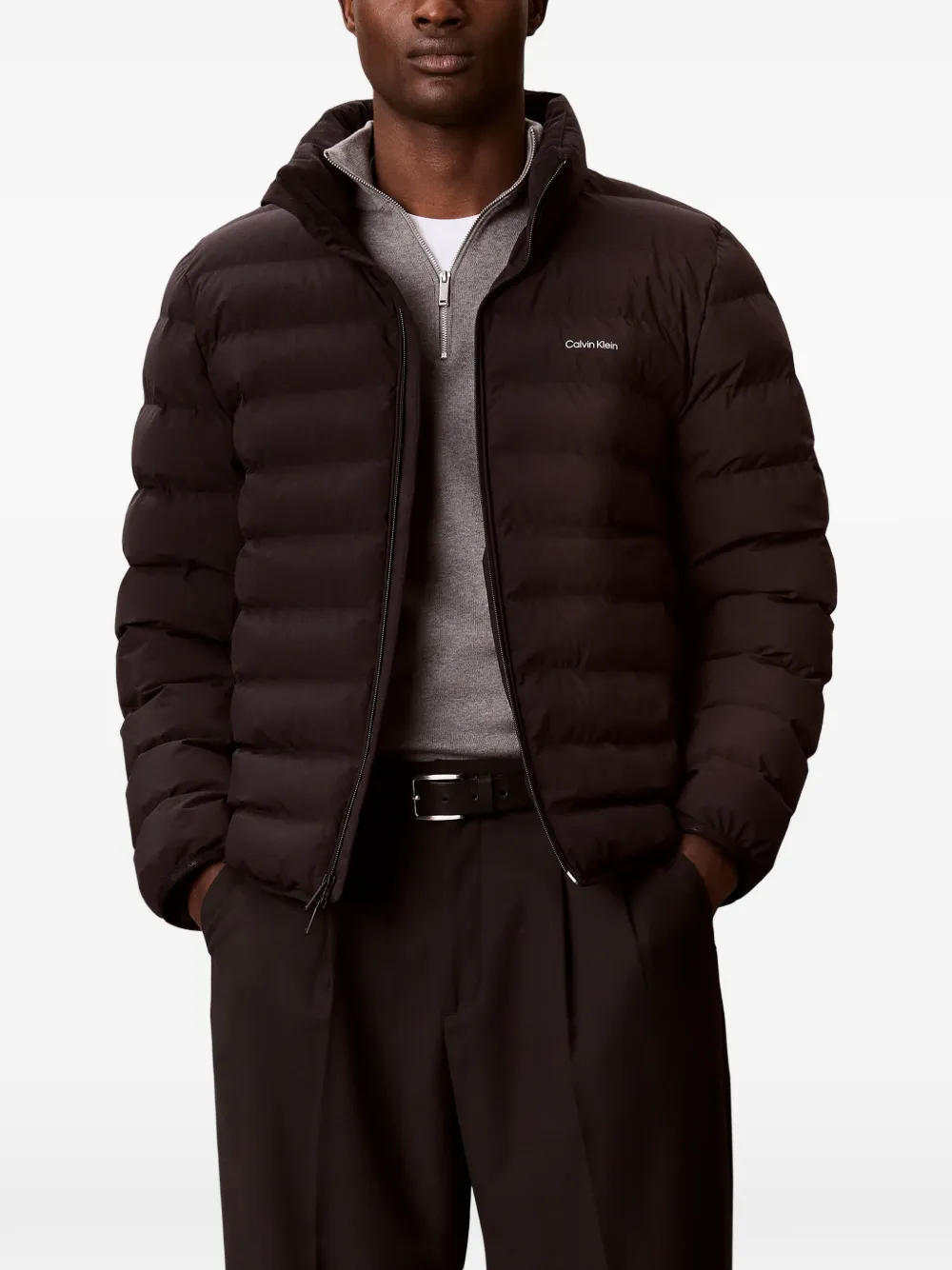 Calvin Klein Bomberjack met logoprint Bruin
