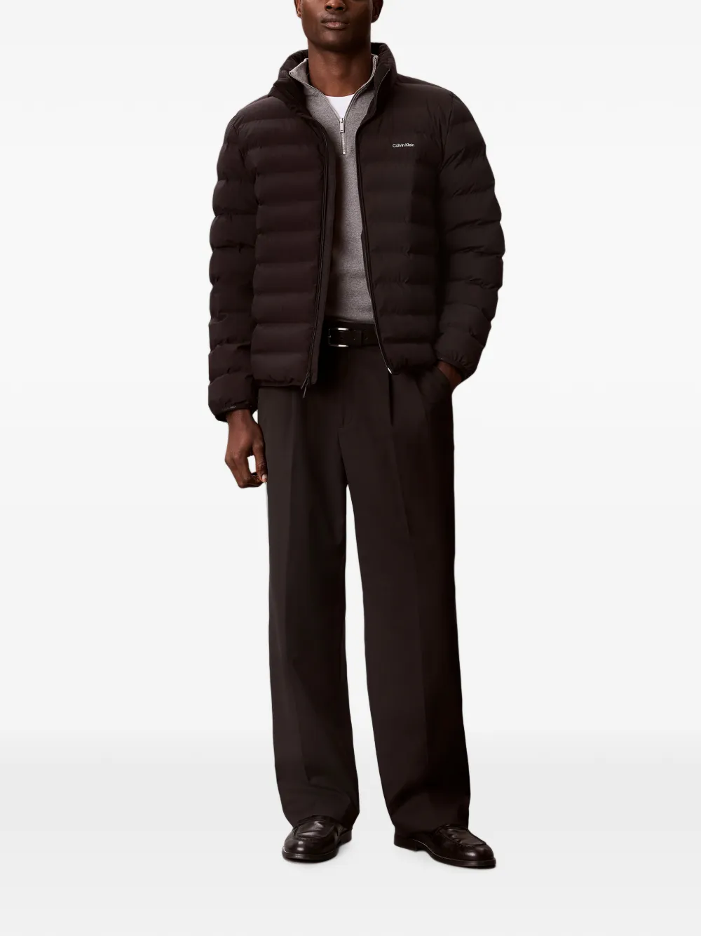 Calvin Klein Bomberjack met logoprint Bruin