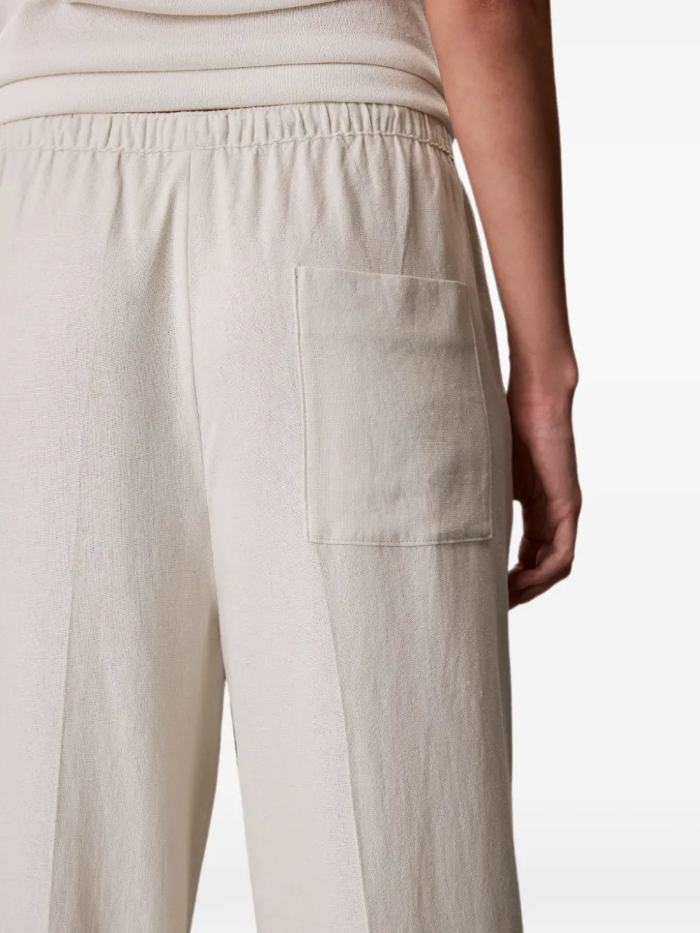 Calvin Klein Broek met wijde pijpen en trekkoord Wit