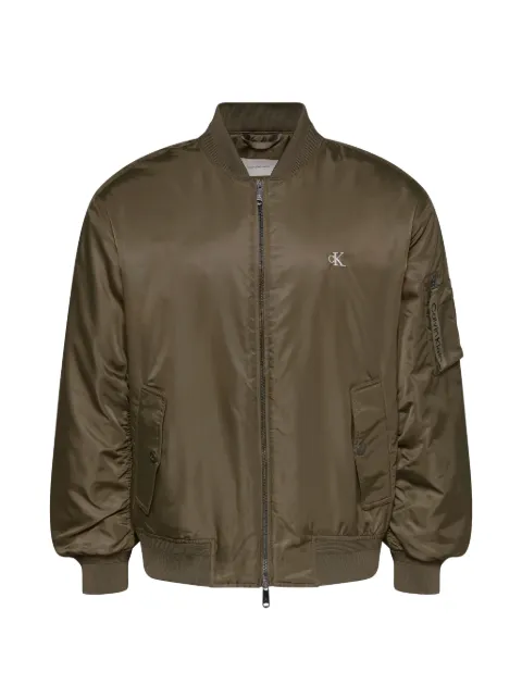 Calvin Klein cK logo-print zip-up bomber jacket