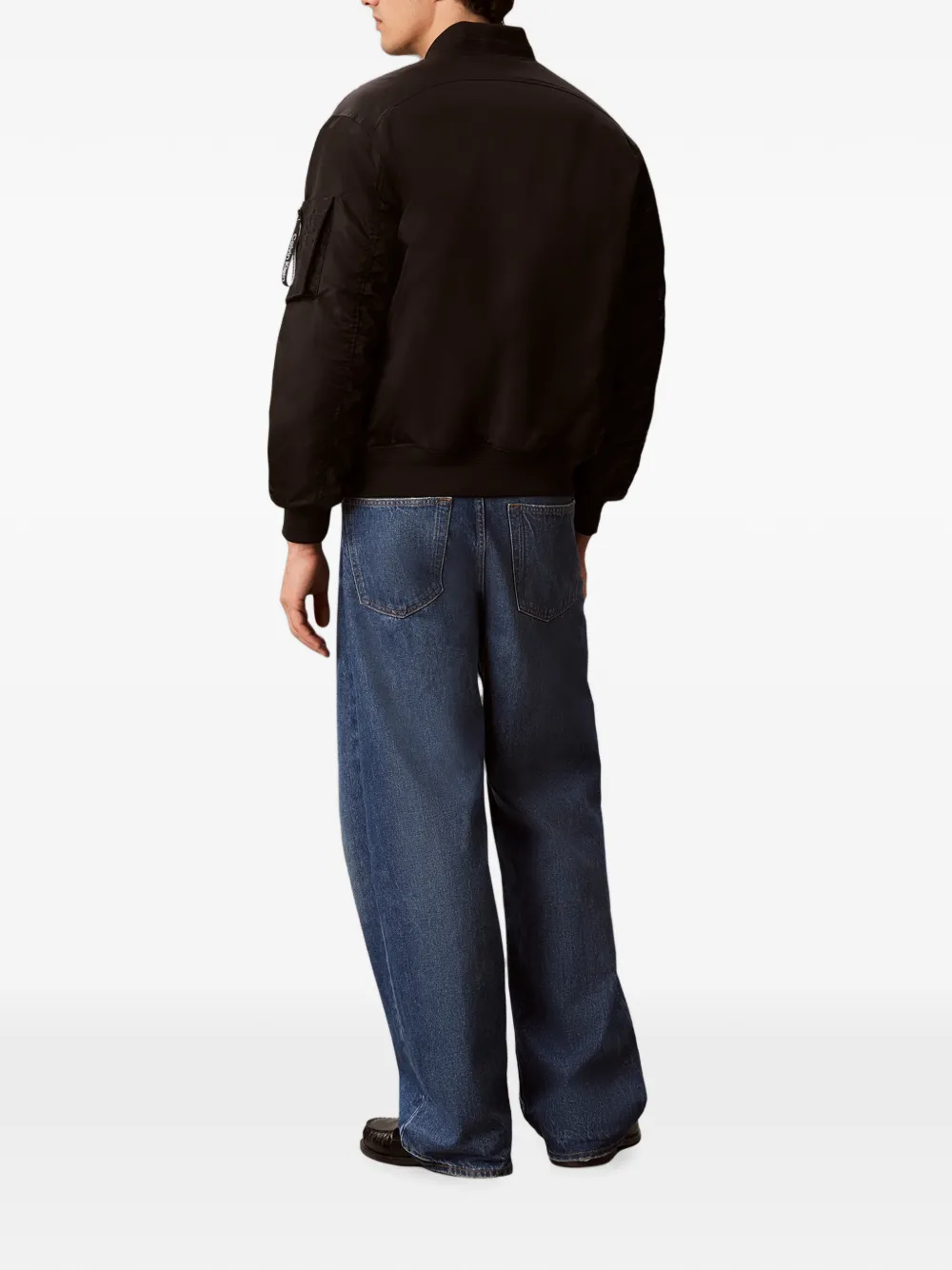 Calvin Klein Bomberjack met geborduurd logo Zwart