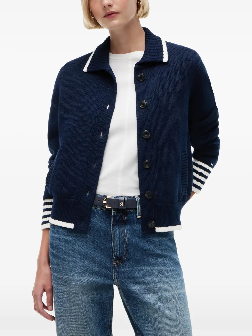 Tommy Hilfiger Vest met geborduurd logo Blauw