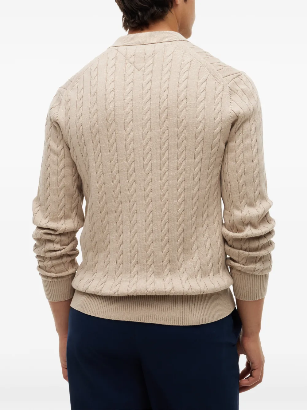Tommy Hilfiger Kabelgebreide polotrui Beige