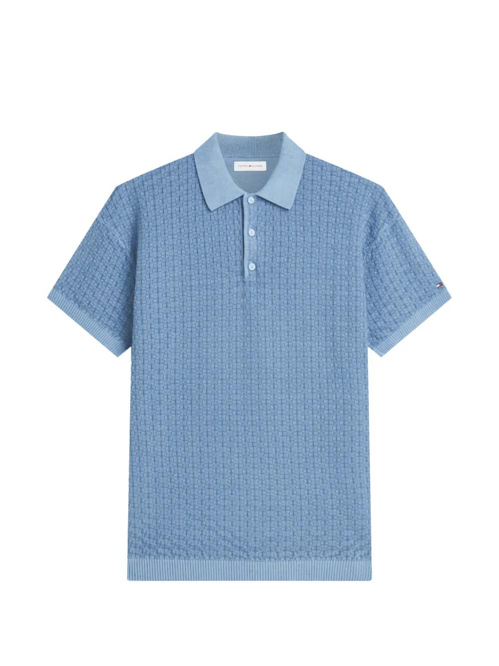 Tommy Hilfiger basket-weave polo shirt - Blu