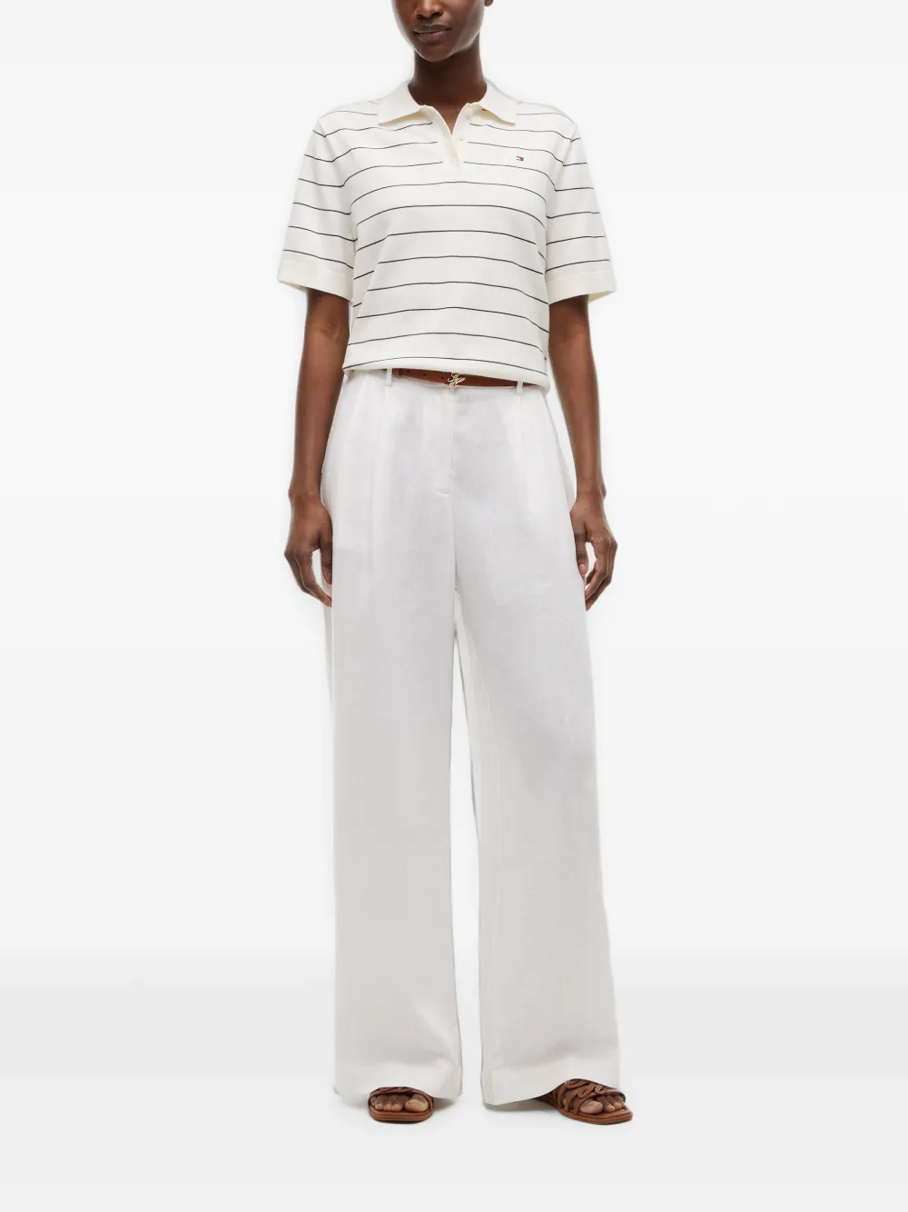 Tommy Hilfiger Gestreepte polotop Wit