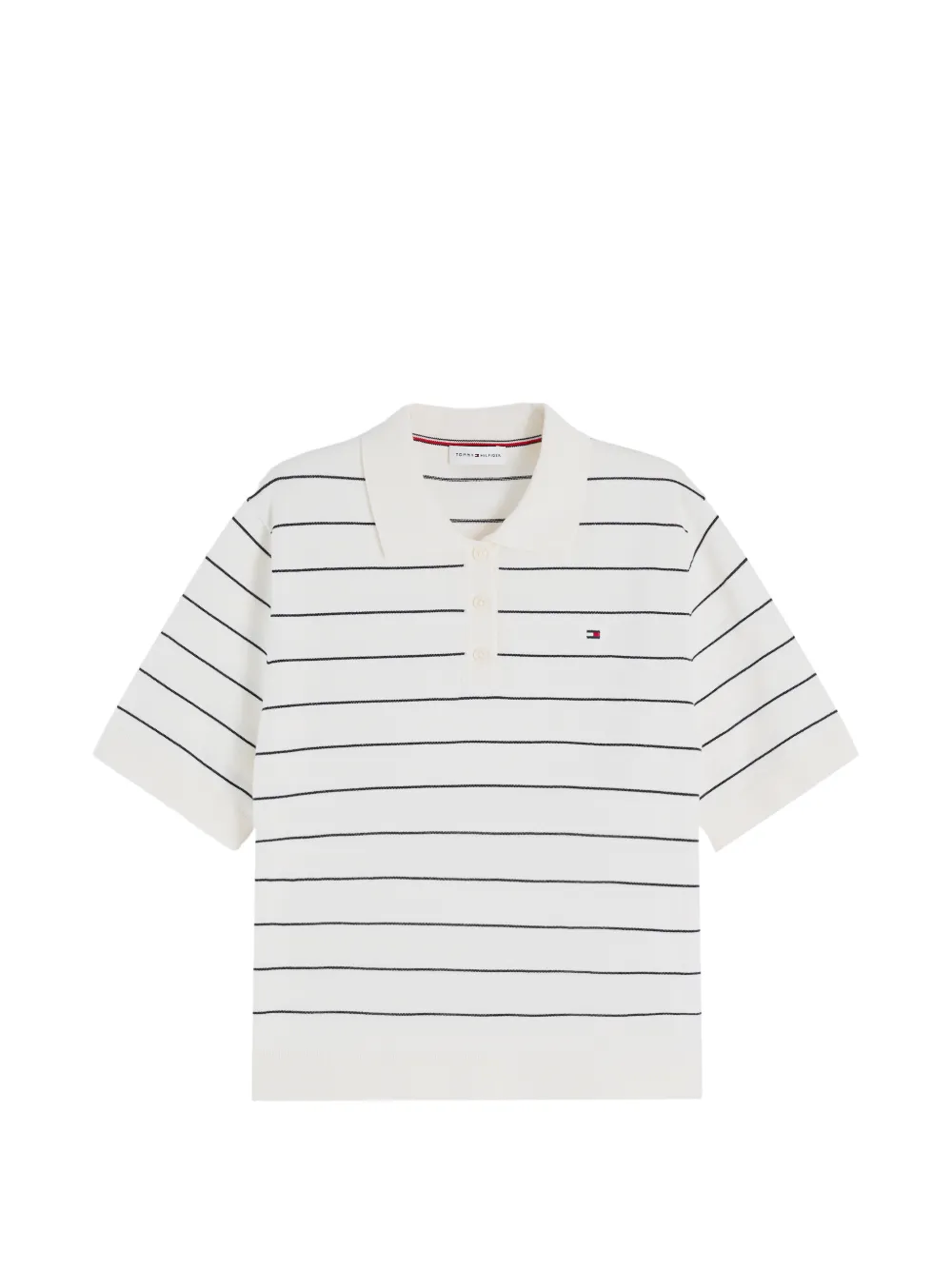 Tommy Hilfiger striped short-sleeve polo top - Weiß
