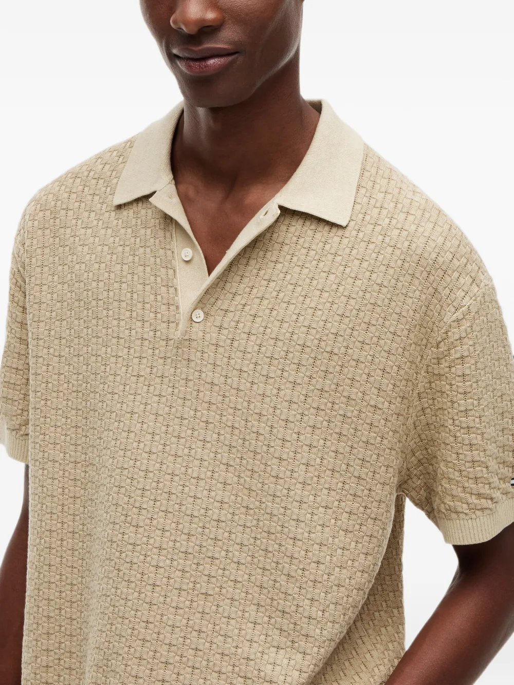 Tommy Hilfiger Geweven poloshirt Beige