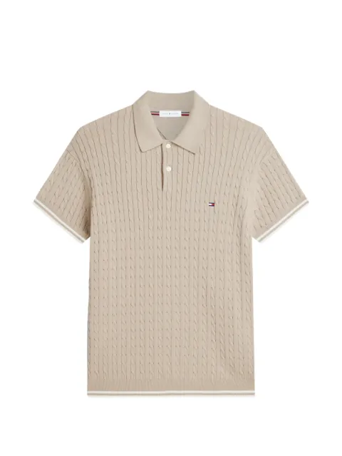 Tommy Hilfiger cable-knit short-sleeve polo shirt