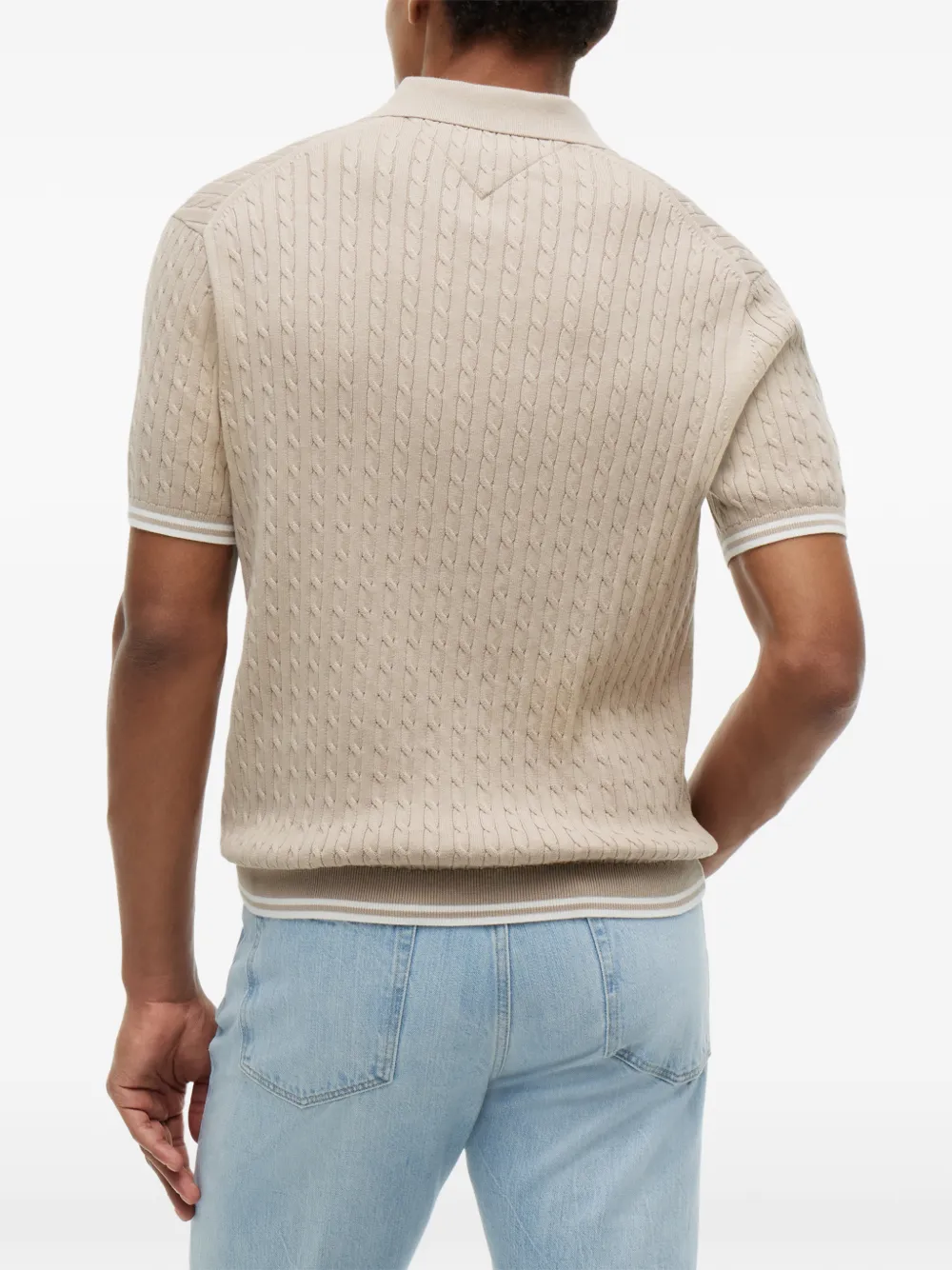 Tommy Hilfiger Kabelgebreid poloshirt Beige