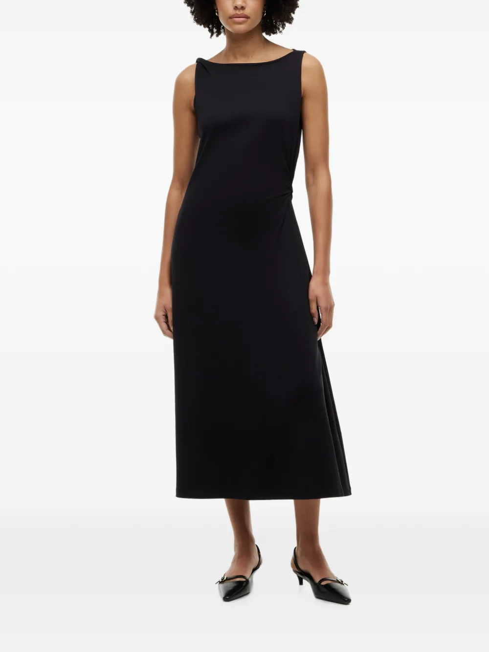 Tommy Hilfiger Midi-jurk met gedraaid detail Zwart