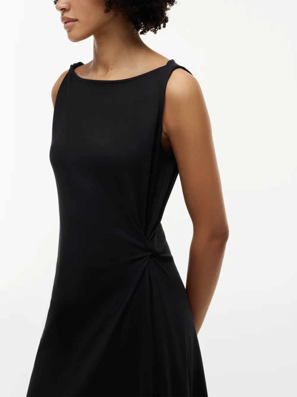 Tommy Hilfiger Midi-jurk met gedraaid detail Zwart