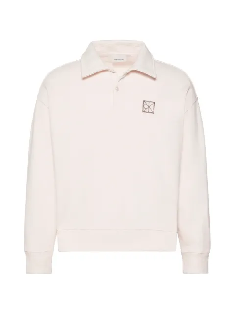 Calvin Klein logo-patch polo-collar sweater