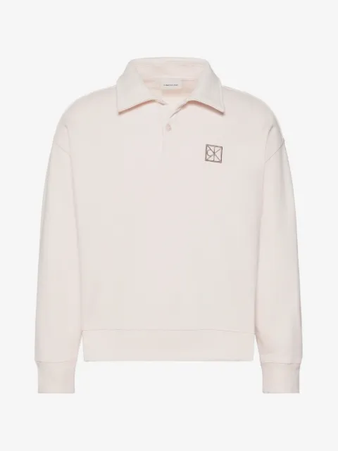 Calvin Klein logo-patch polo-collar sweater