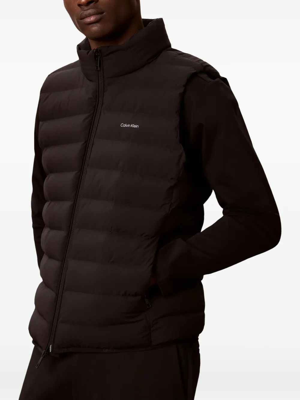 Calvin Klein Bodywarmer met hoge hals Zwart