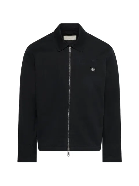 Calvin Klein logo-patch zip-up shirt jacket