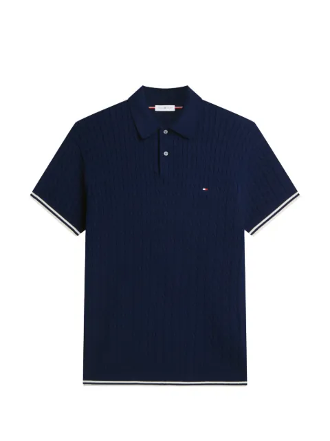 Tommy Hilfiger cable-knit polo sweater