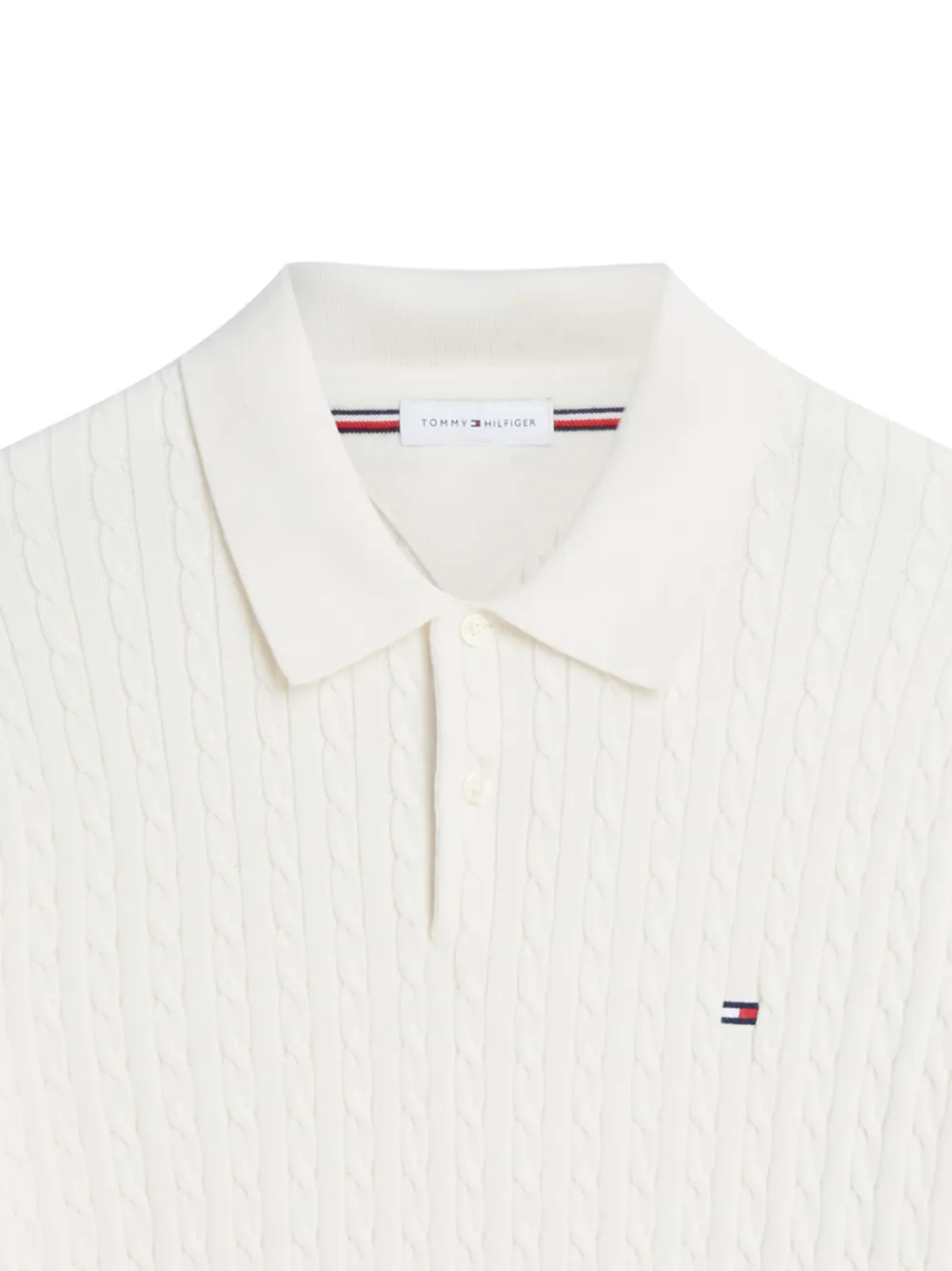 Tommy Hilfiger Kabelgebreide polotrui Wit