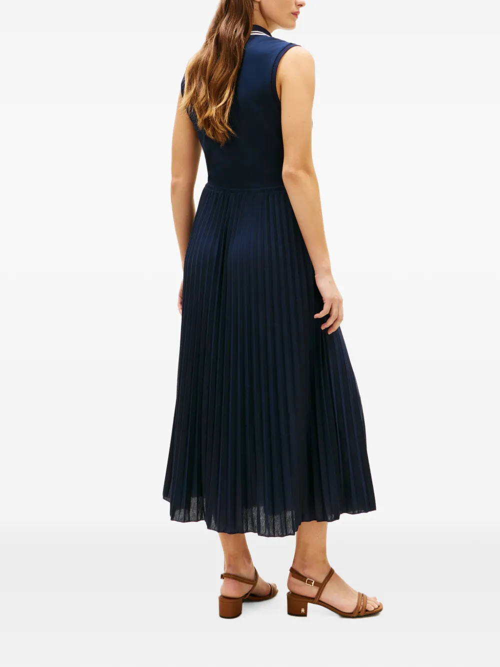 Tommy Hilfiger 1985 mouwloze midi-jurk met plooien Blauw