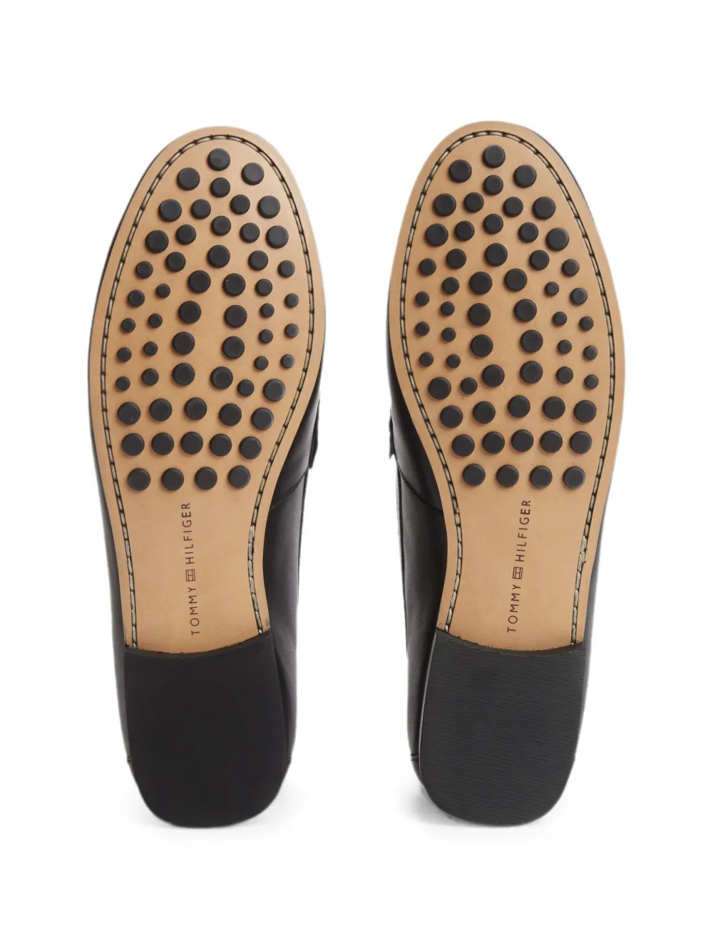 Tommy Hilfiger TH Monogram logo-plaque leather penny loafers Zwart