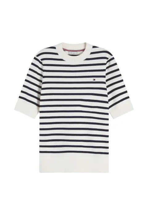 Tommy Hilfiger horizontal-stripe short-sleeve sweater