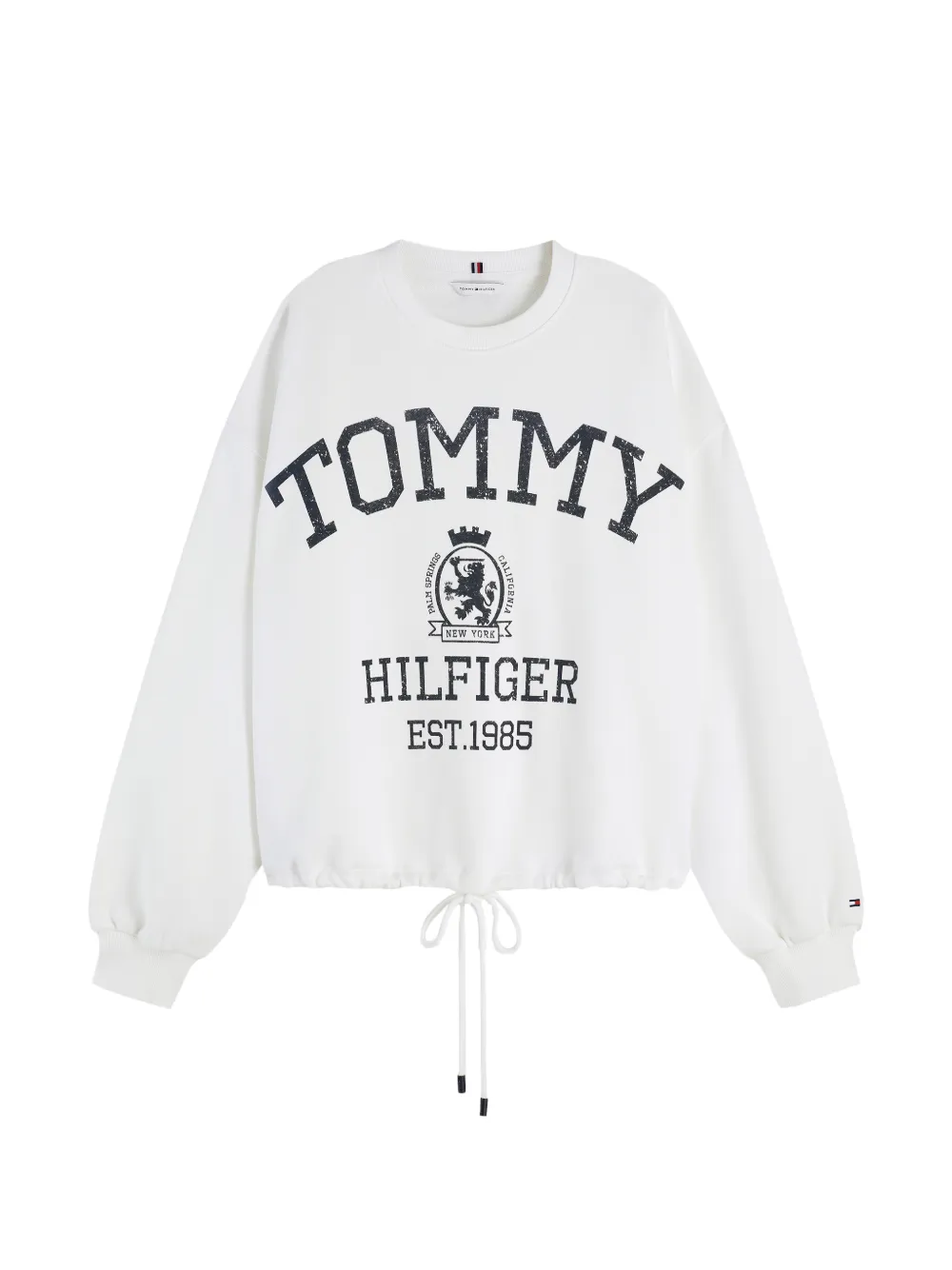 Tommy Hilfiger Crest logo-print drawstring-hem sweater - Weiß