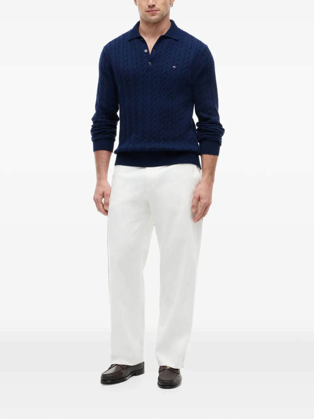 Tommy Hilfiger Kabelgebreide trui Blauw