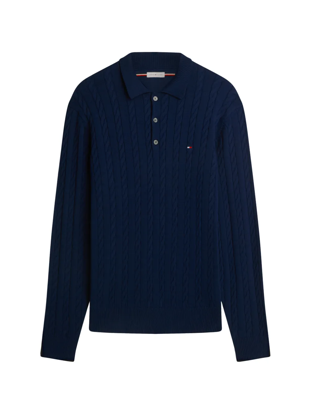 Tommy Hilfiger cable-knit polo-collar sweater - Blau