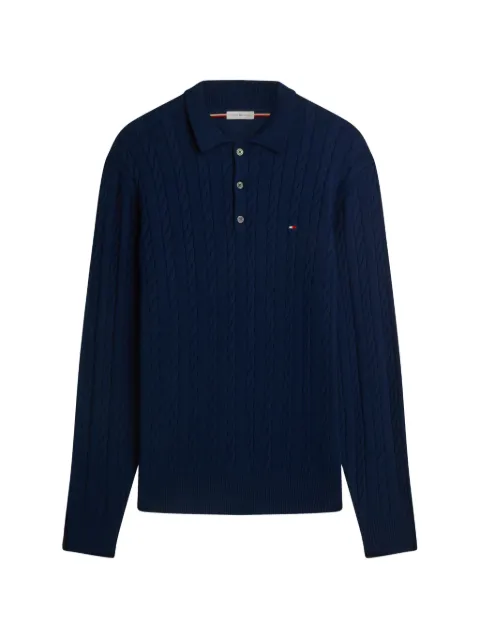 Tommy Hilfiger cable-knit polo-collar sweater