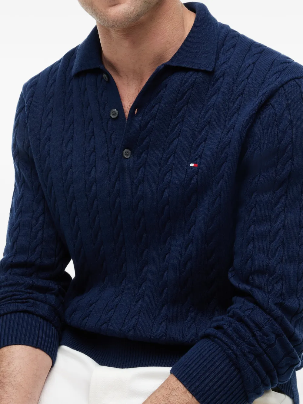 Tommy Hilfiger Kabelgebreide trui Blauw