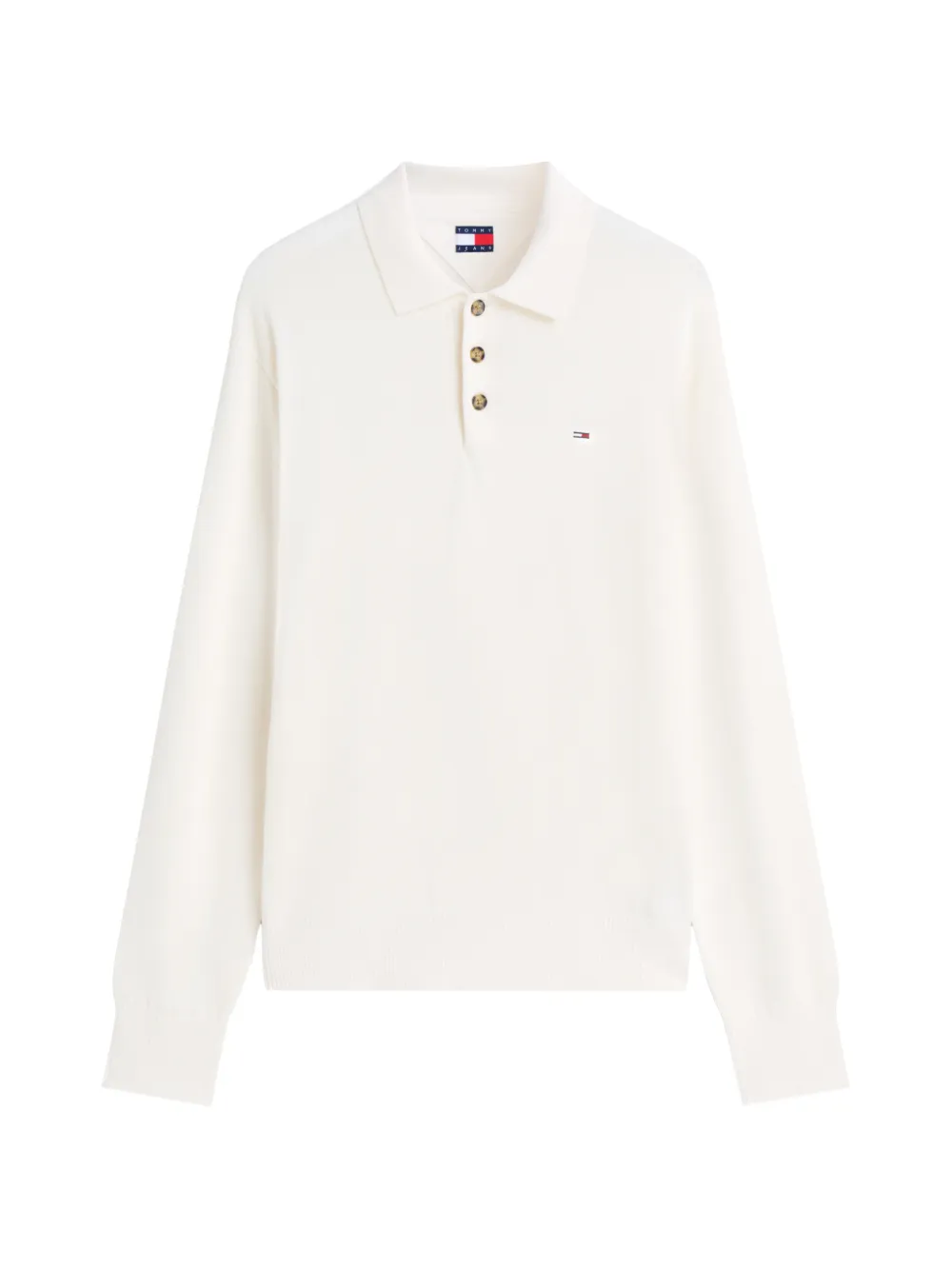 Tommy Hilfiger logo-patch long-sleeve polo shirt - Nude