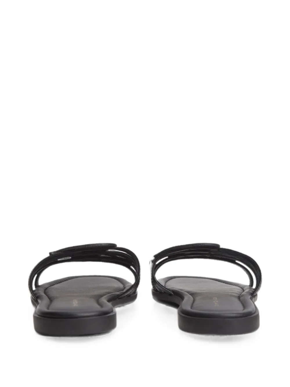 Tommy Hilfiger logo-patch multi-strap flat sandals Zwart