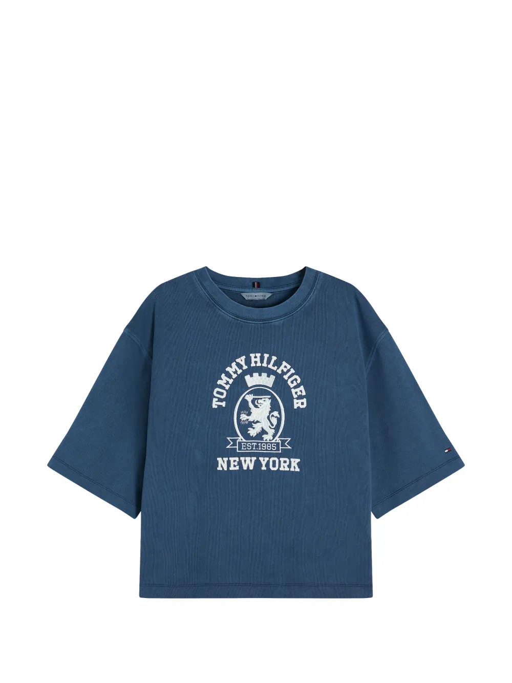 Tommy Hilfiger logo-embroidered oversized T-shirt - Blau