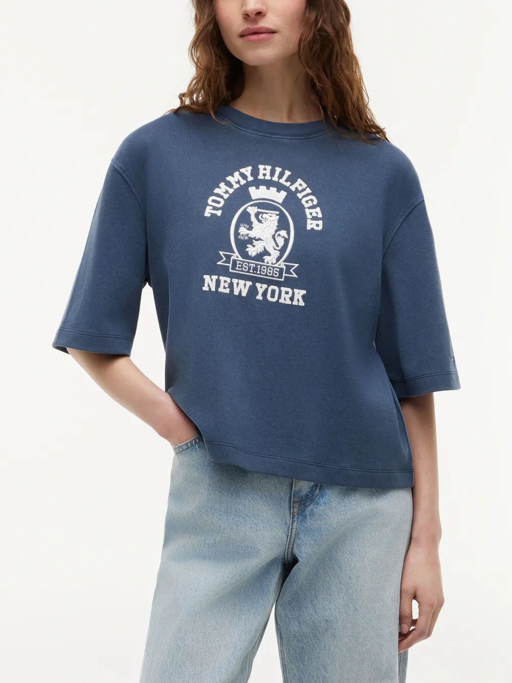Tommy Hilfiger T-shirt met geborduurd logo Blauw