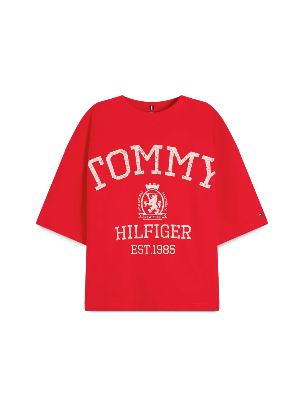 Tommy Hilfiger Crest logo-print drop-shoulder T-shirt - Rot