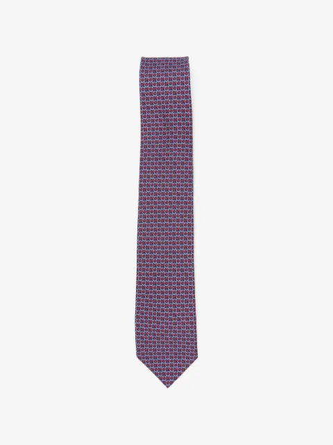 Ferragamo corbata de seda Gancini con eslabones estampados