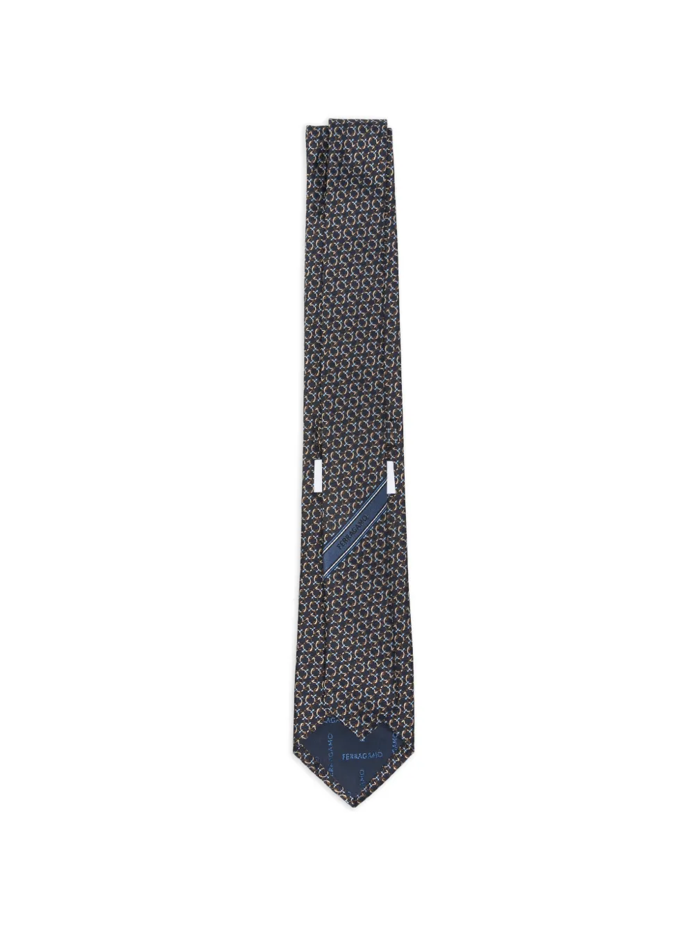 Ferragamo Stropdas met jacquard Blauw