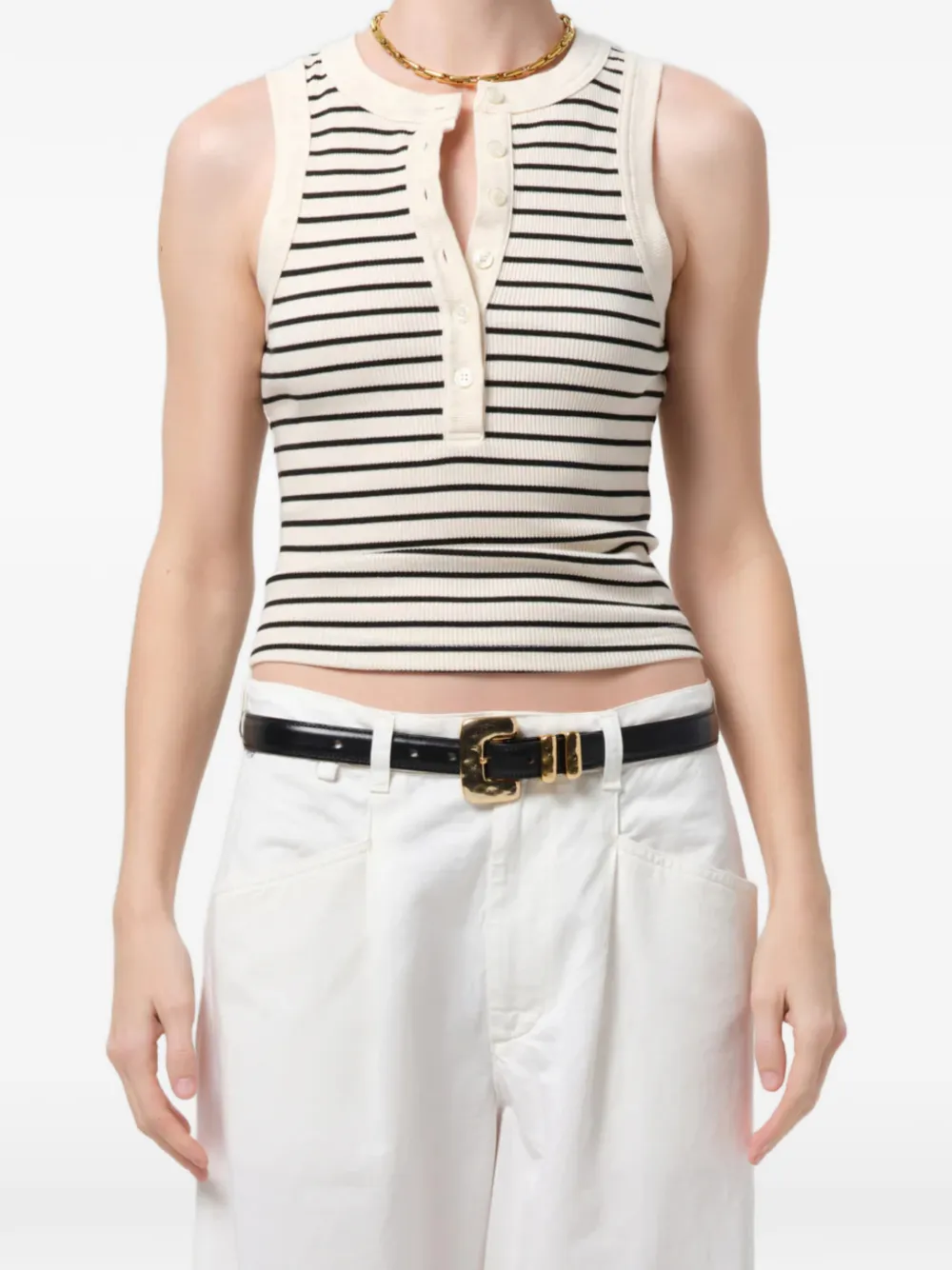 Citizens of Humanity Caralyn striped ribbed tank top - Toni neutri